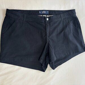 Hollister Women's Low-Rise 3 " Black Chino Shorts, Plus Size 21, 35 in Waist